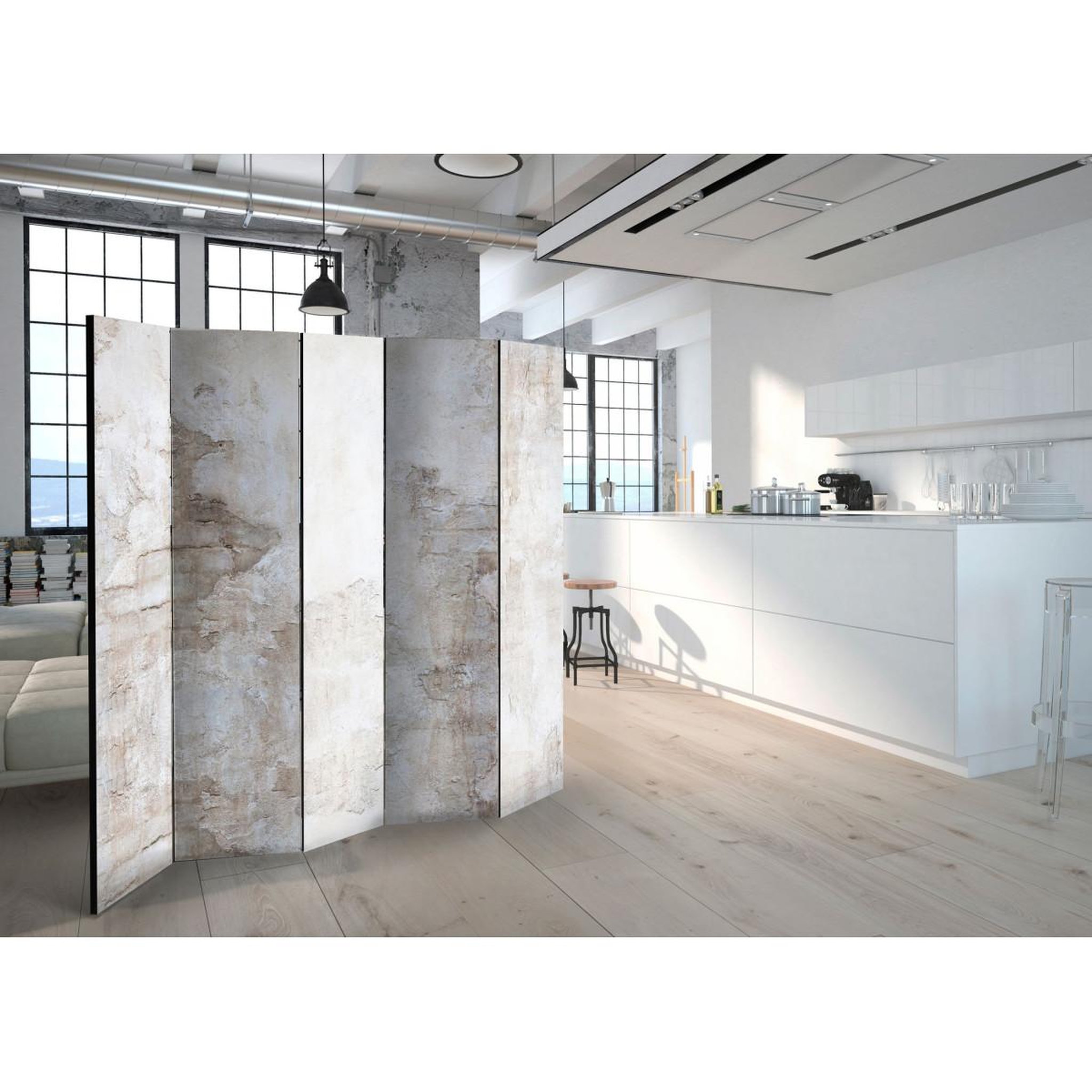Voir la diapositive 2 : Paris Prix Paravent 5 volets  stony story  172x225cm