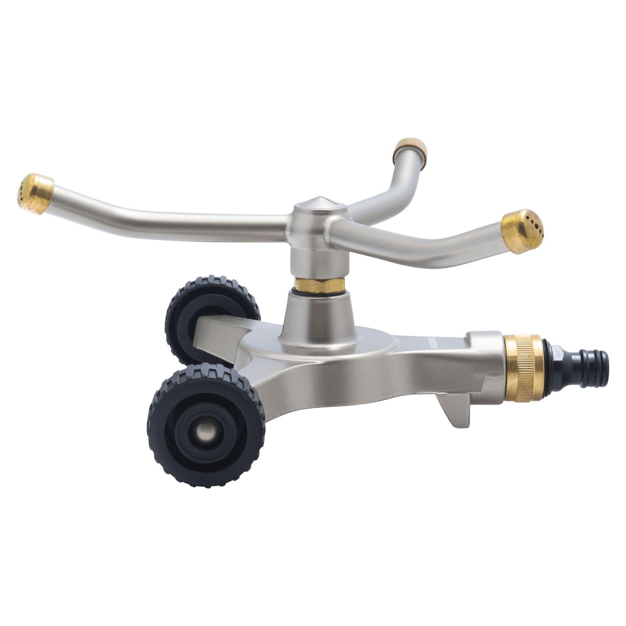 Voir la diapositive 1 : Jardibric Arroseur rotatif 3 bras sur roues