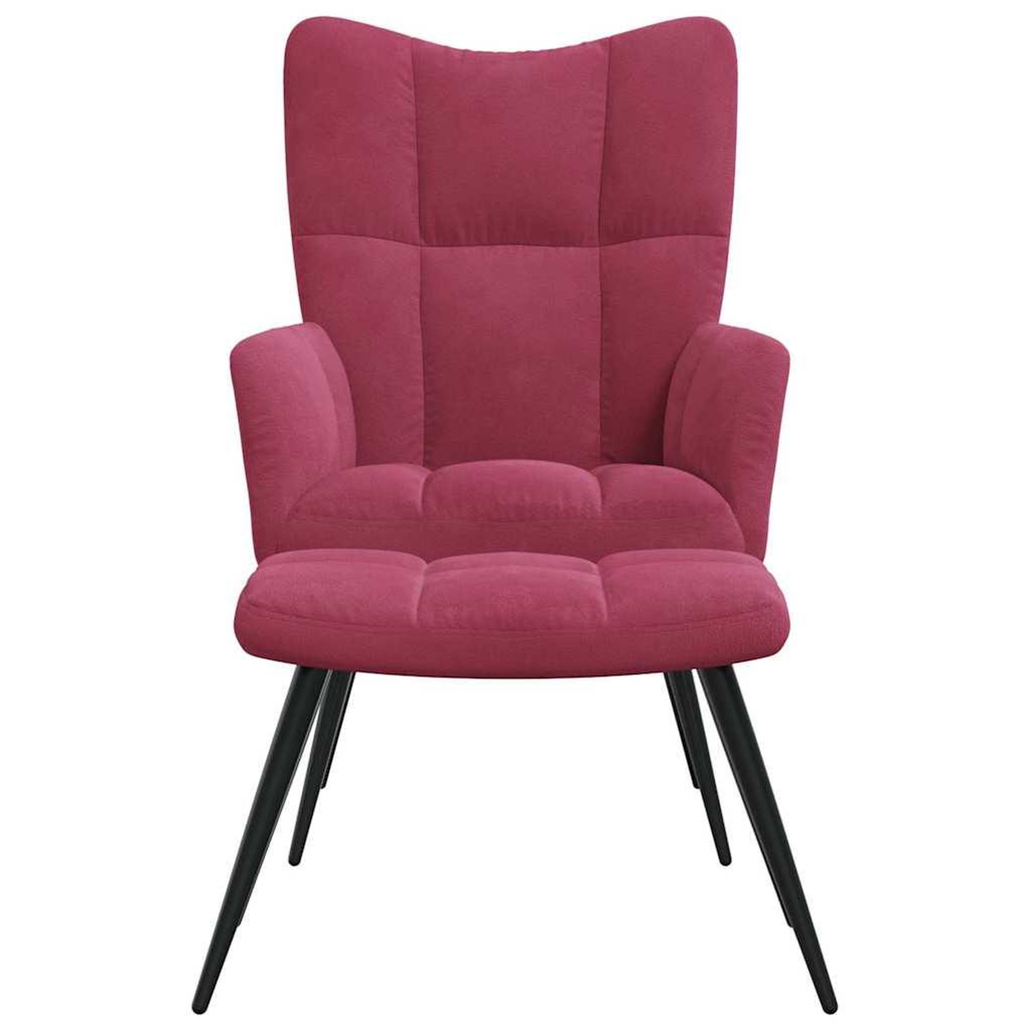 Voir la diapositive 3 : VIDAXL Chaise de relaxation avec tabouret Rouge bordeaux Velours
