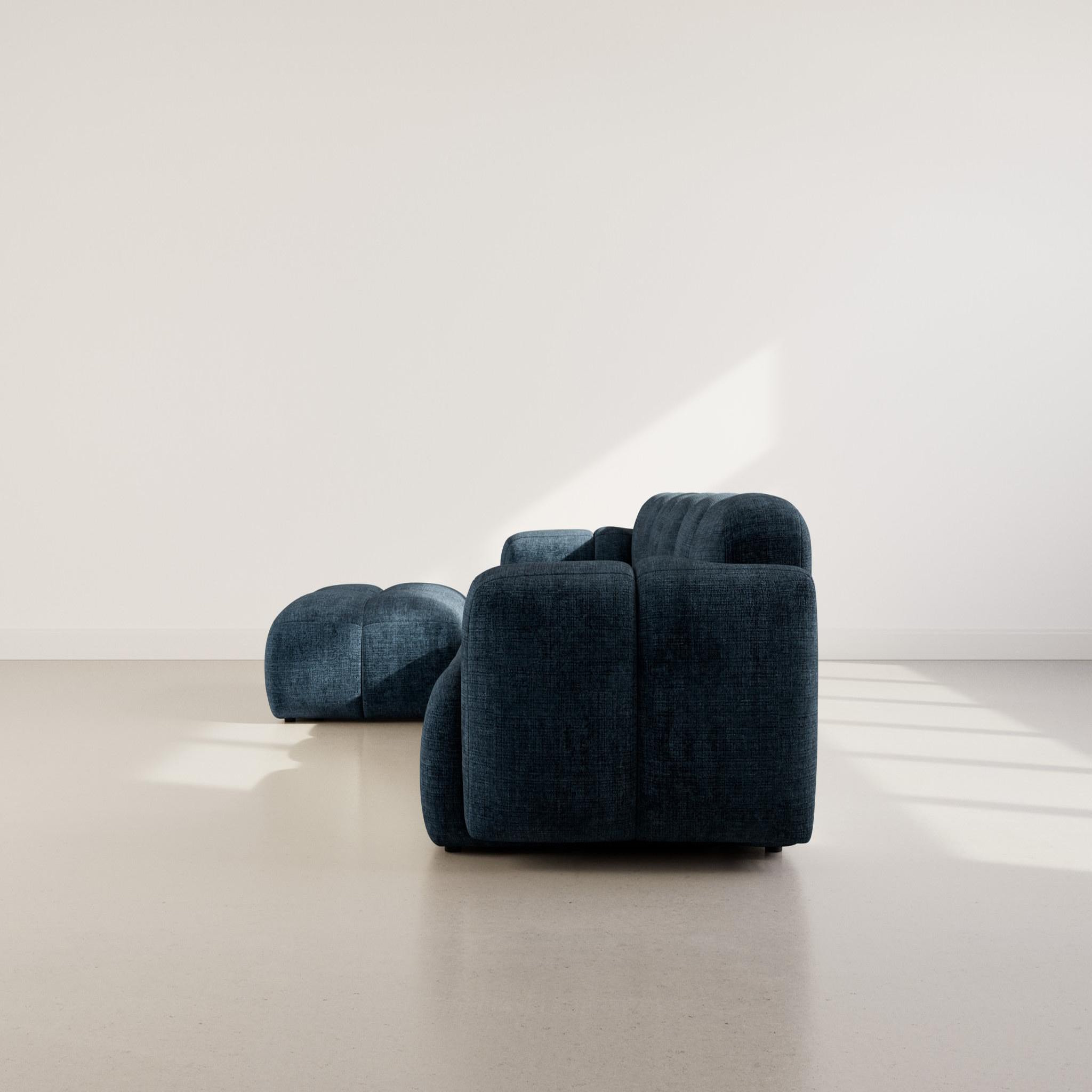 Voir la diapositive 6 : BEST MOBILIER Grace - canapé modulable d'angle réversible 4 places en velours texturé