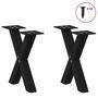 Voir la diapositive 3 : VIDAXL Pieds de table basse forme de X 2 pcs noir 30x(30-31) cm acier