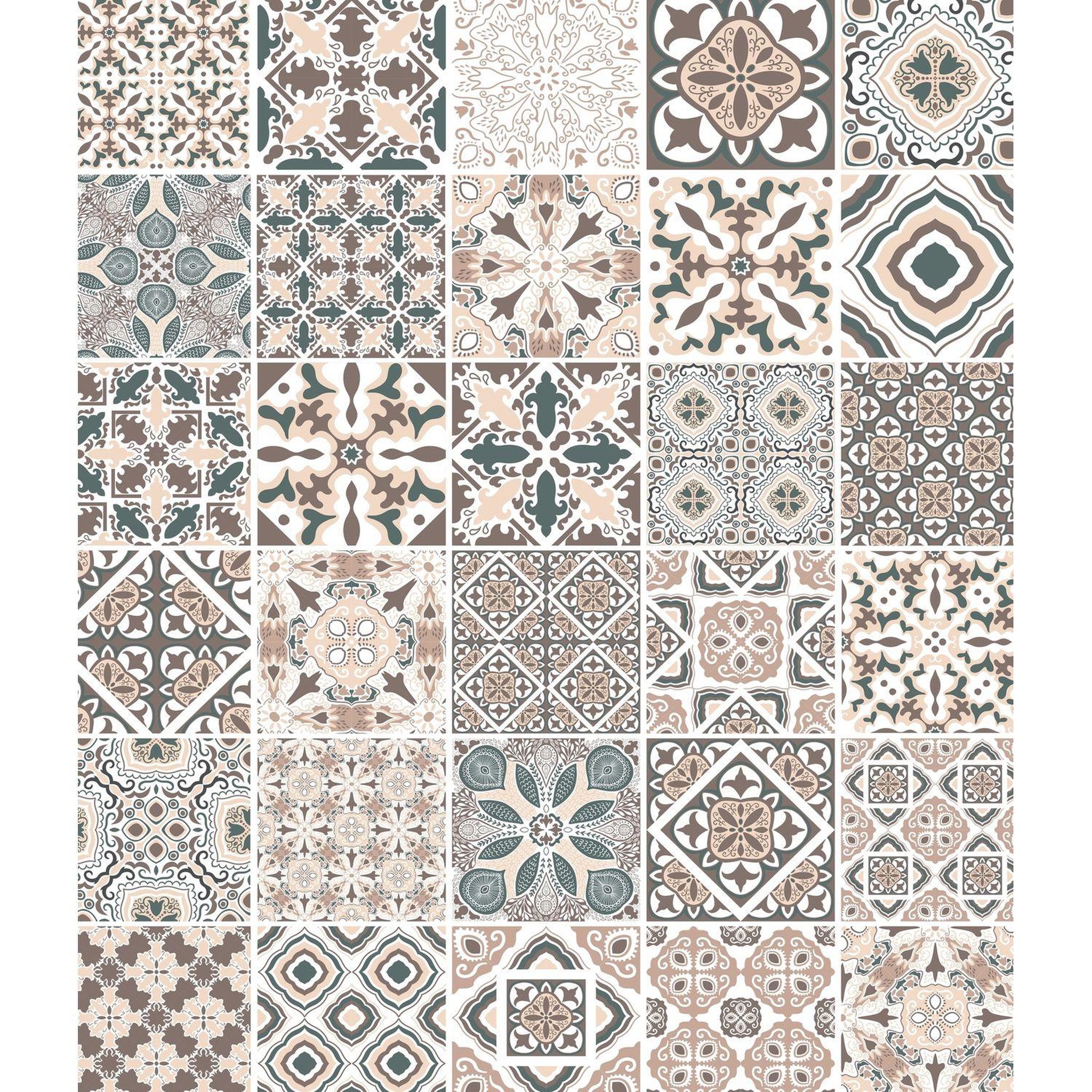 Voir la diapositive 2 : Wenko Fond hotte design carreaux - l. 60 x l. 70 cm - beige