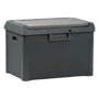 Voir la diapositive 1 : Toomax Coffre de jardin 125L Gris Anthracite avec Coussin Résine Effet rotin 73x50x49 cm Rangement Extérieur TOOMAX