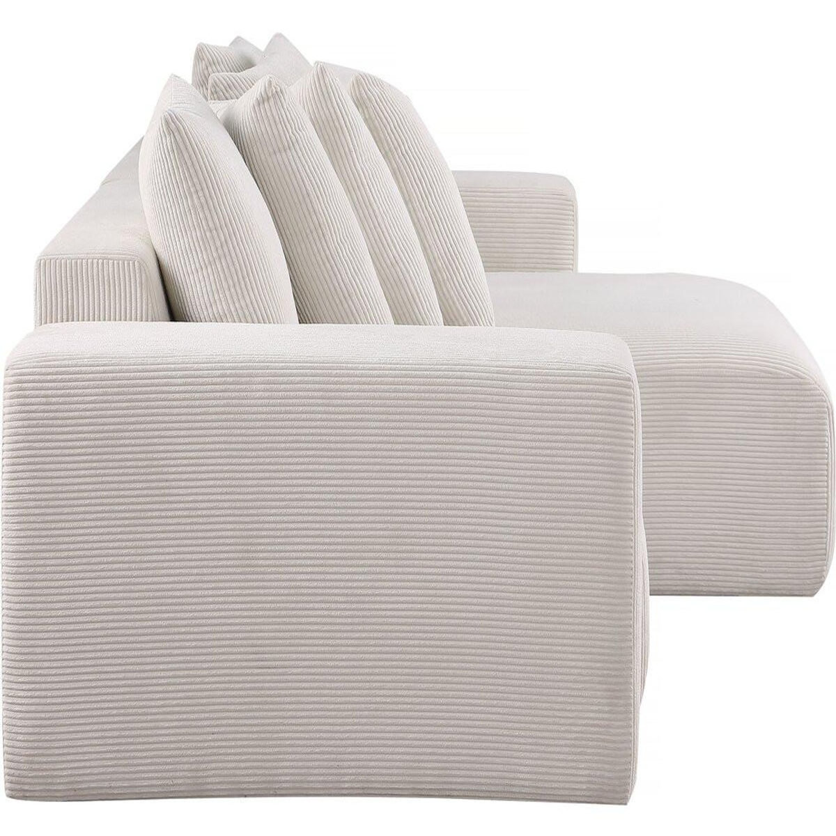 Habitat et Jardin Canapé d'angle en velours côtelé  Rivoli  - 312 x 176 x 49 cm - Beige