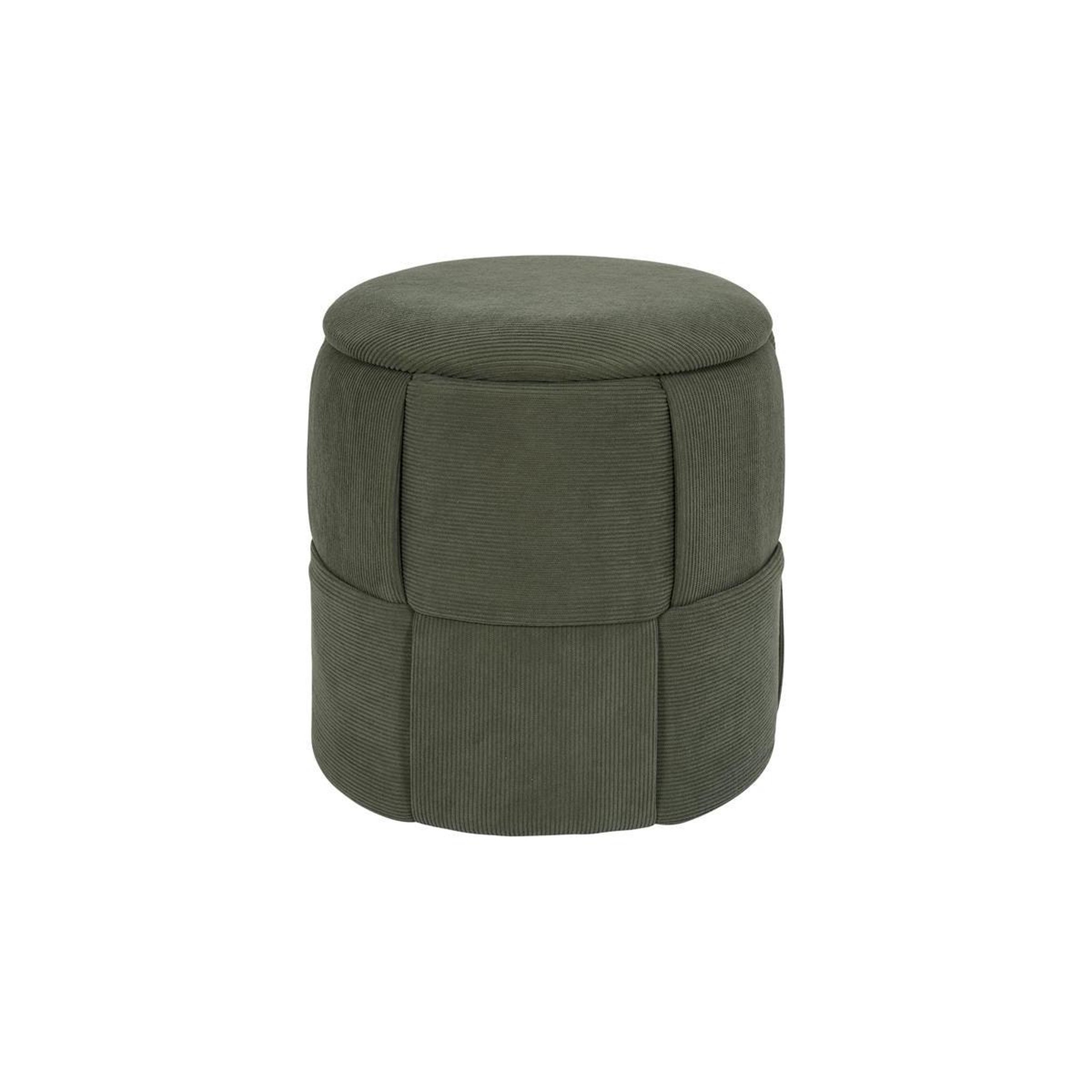 The Home Deco Factory Pouf Coffre Tressé Côtelé  Jules  38cm Vert
