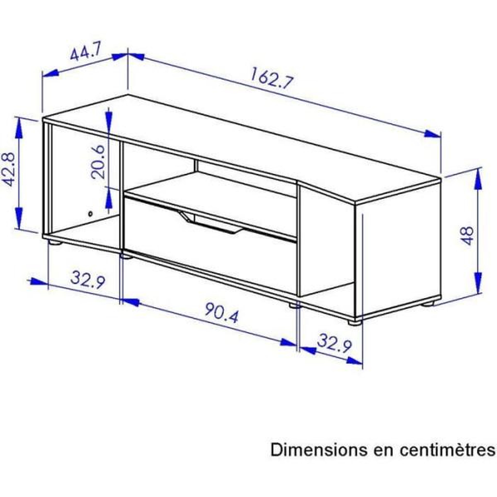 Voir la diapositive 5 : DIAGONE Meuble tv gamer - hack - noir - 163 x 45 x 48 cm - diagone