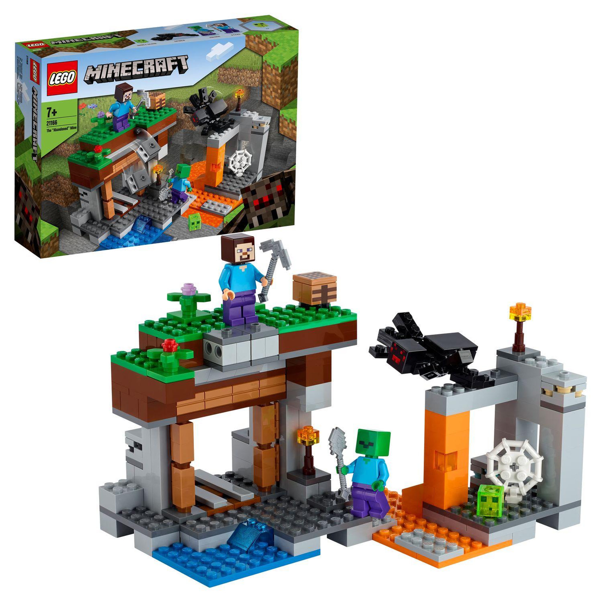 Voir la diapositive 4 : LEGO Minecraft 21166 - La mine abandonnée, Jouet de Construction Grotte des Zombies, Inclus des Figurines de Steve et d'Araignées