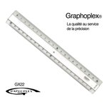 Graphoplex Règle transparente 2 biseaux + bosselage 20 cm