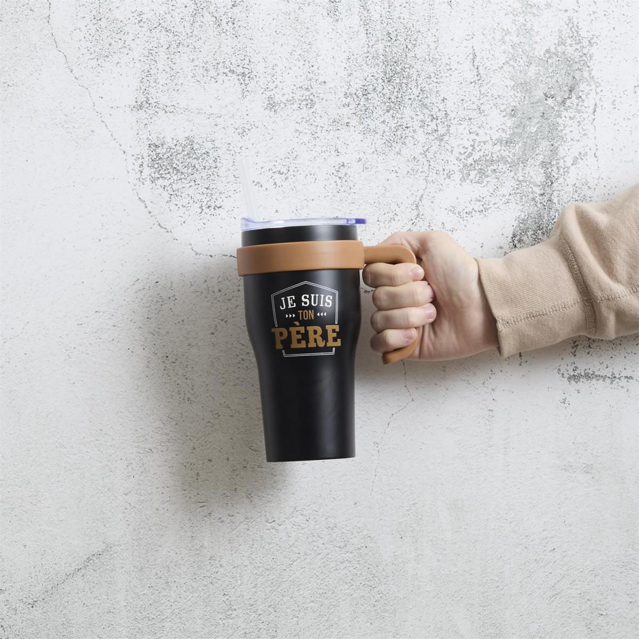 Voir la diapositive 4 : The concept Factory Mug de Transport en Inox  Je Suis Ton Père  60cl Noir