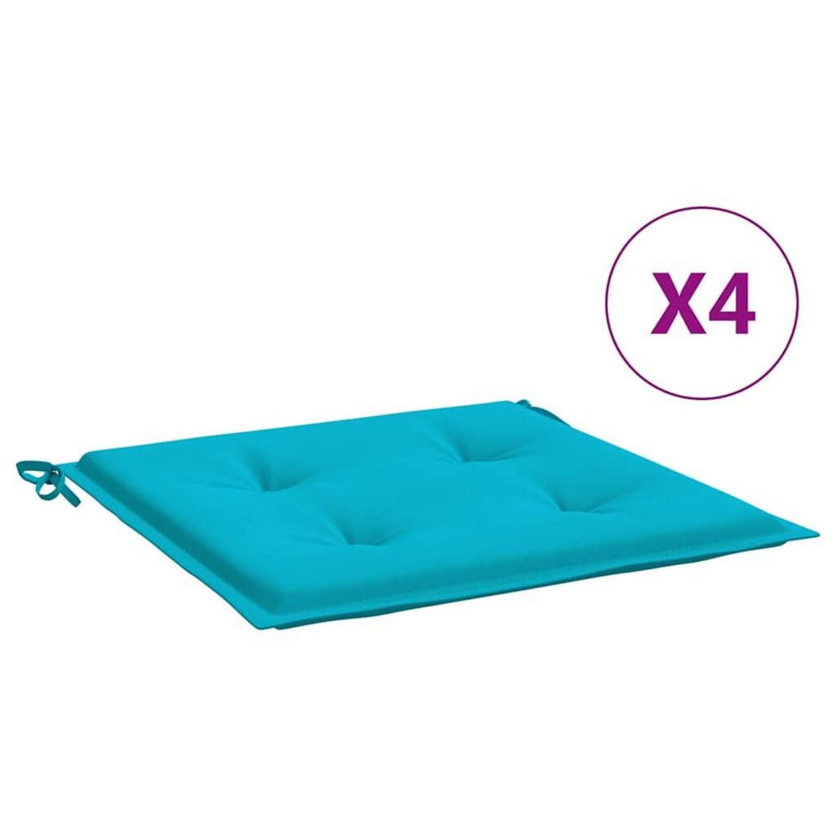 VIDAXL Coussins de chaise de jardin lot de 4 turquoise 40x40x3cm tissu