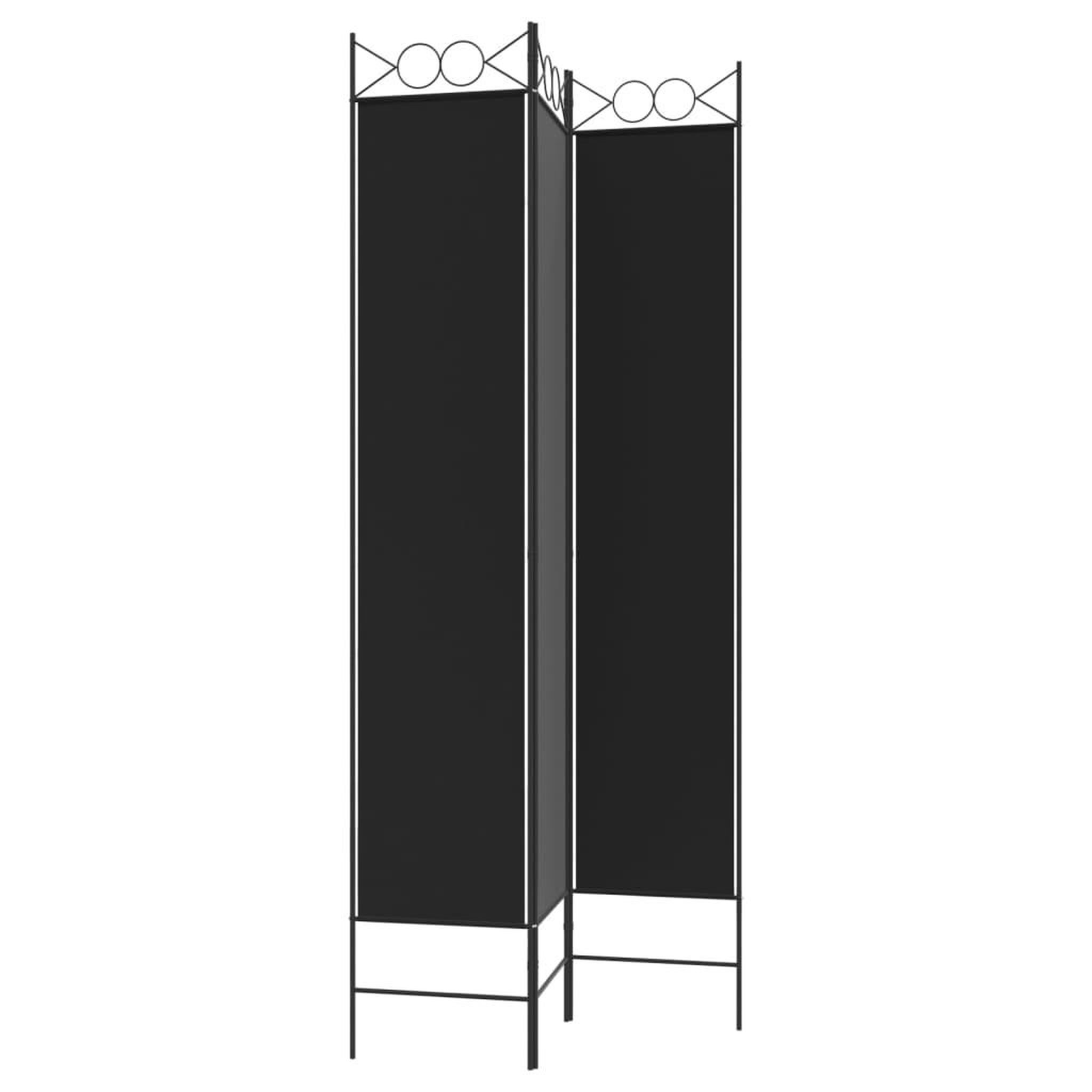 Voir la diapositive 4 : VIDAXL Cloison de separation 3 panneaux Noir 120x220 cm Tissu