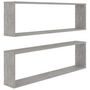 Voir la diapositive 2 : VIDAXL Etageres cube murales 2 pcs gris beton bois d'ingenierie