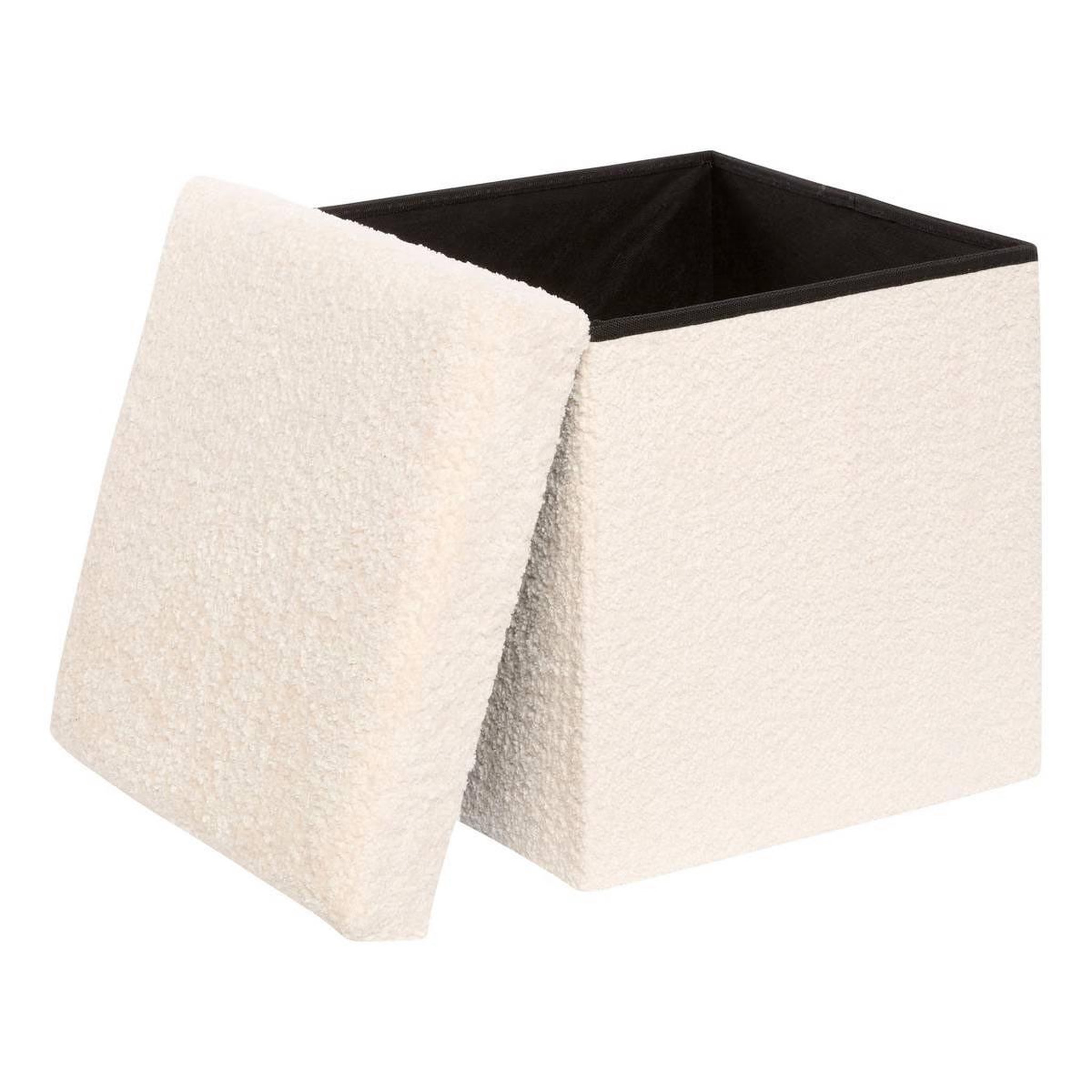 Voir la diapositive 2 : ATMOSPHERA Pouf coffre pliable  soana  38cm ivoire