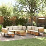 VIDAXL Salon de jardin avec coussins 9 pcs bois massif d'acacia