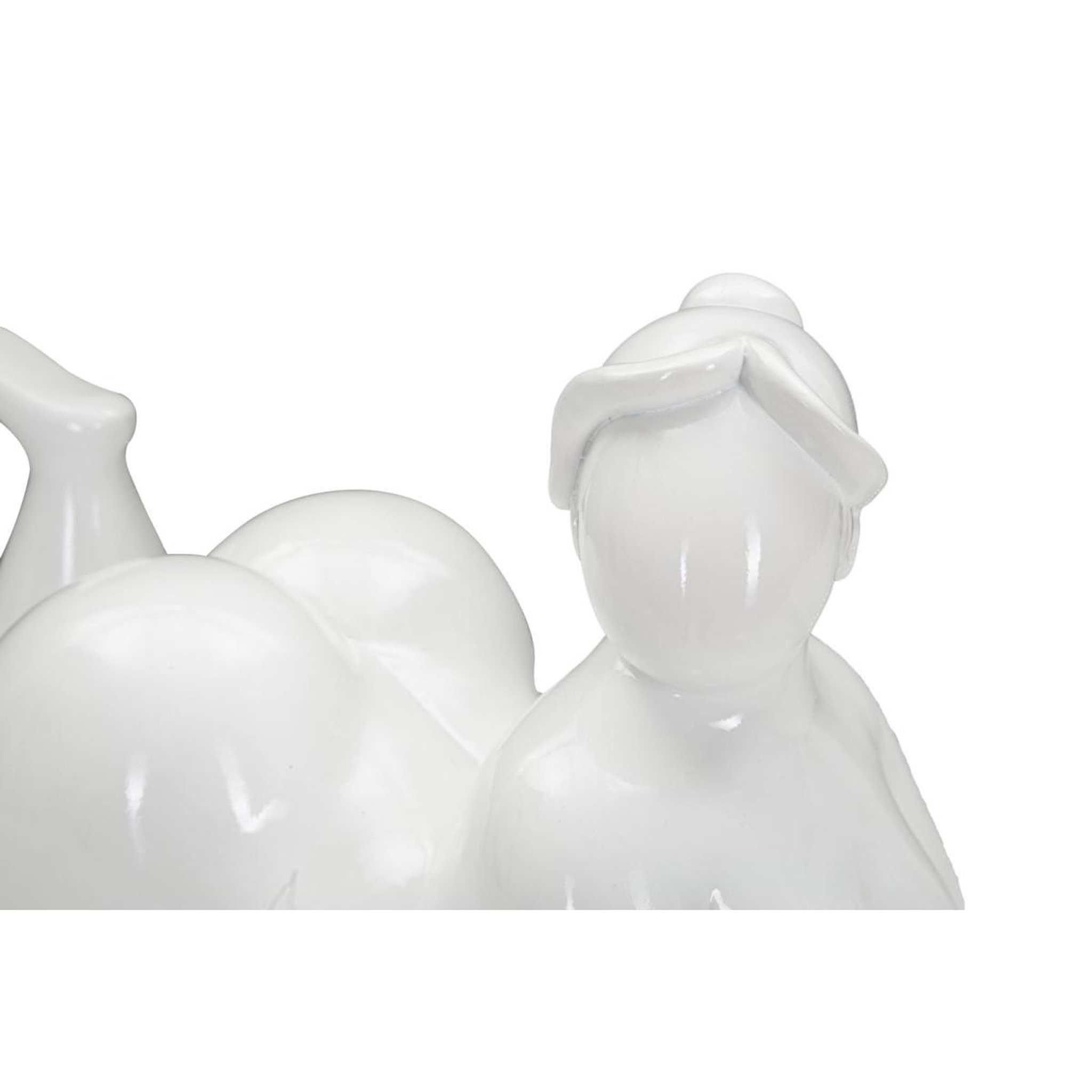 Voir la diapositive 4 : Paris Prix Statuette femme couchée en résine  yoga  32cm blanc