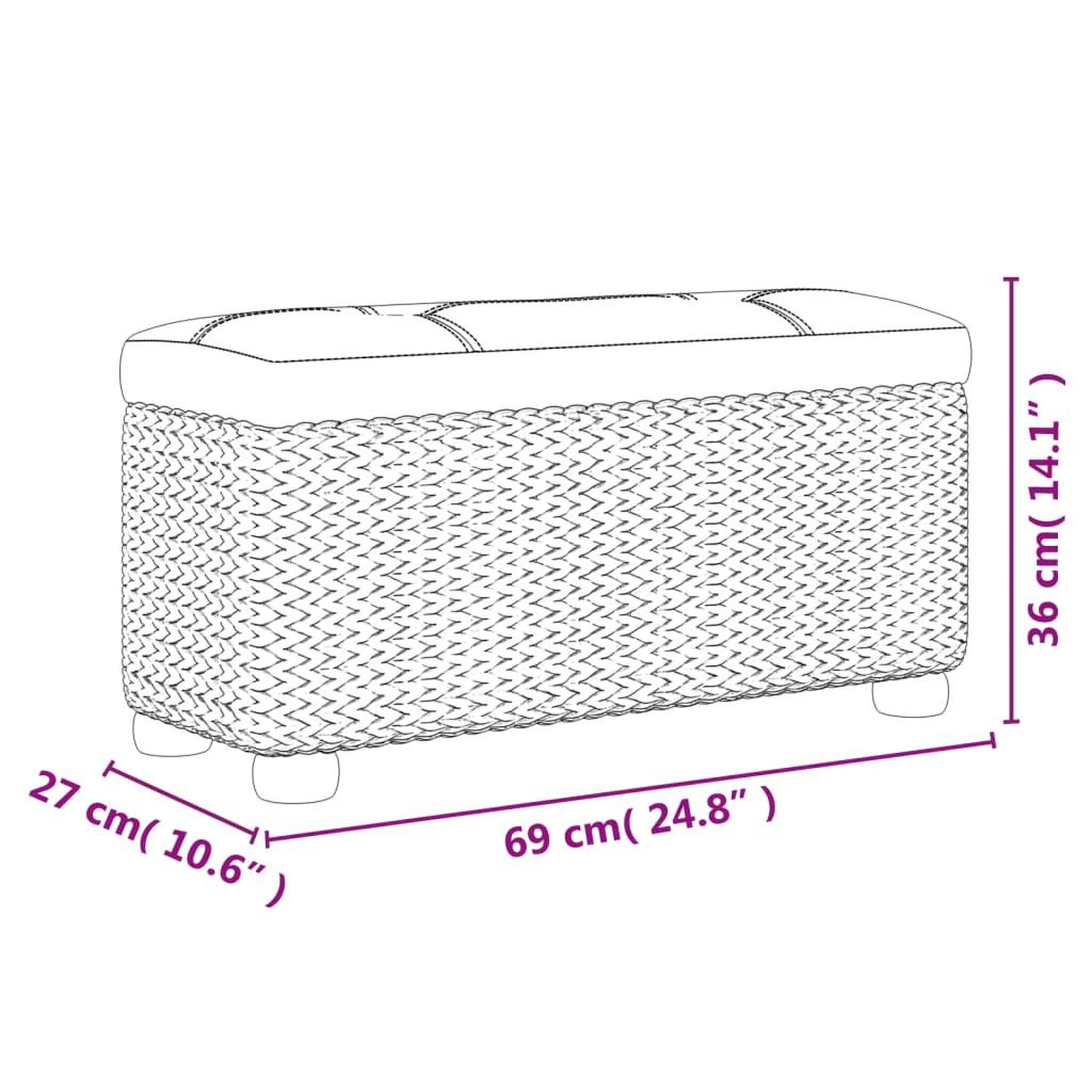 Voir la diapositive 6 : VIDAXL Bancs de rangement lot de 2 et coussin marron 69 cm quenouille