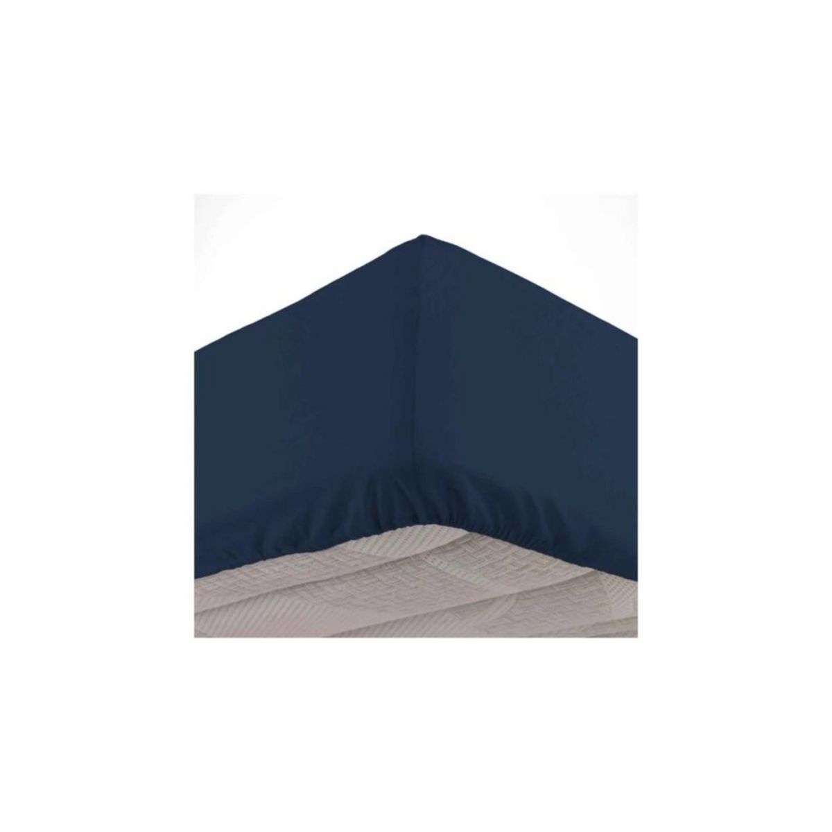 Douceur d'Intérieur Drap housse 160x200 cm uni coton bio 57 fils Biolina bleu nuit