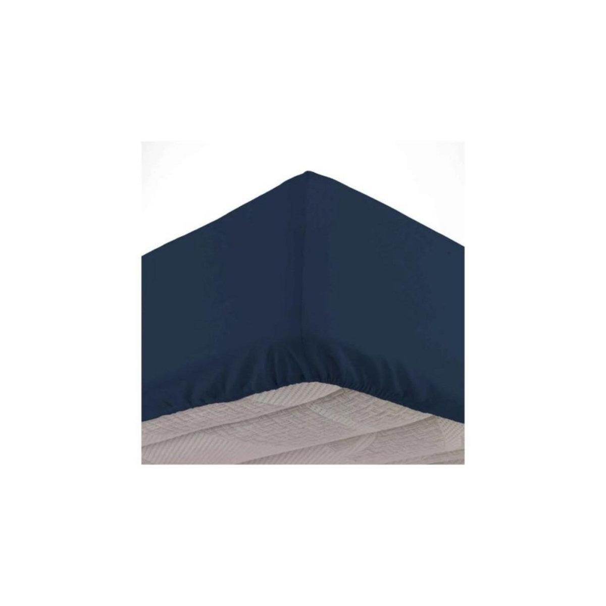 Douceur d'Intérieur Drap housse 160x200 cm uni coton bio 57 fils Biolina bleu nuit