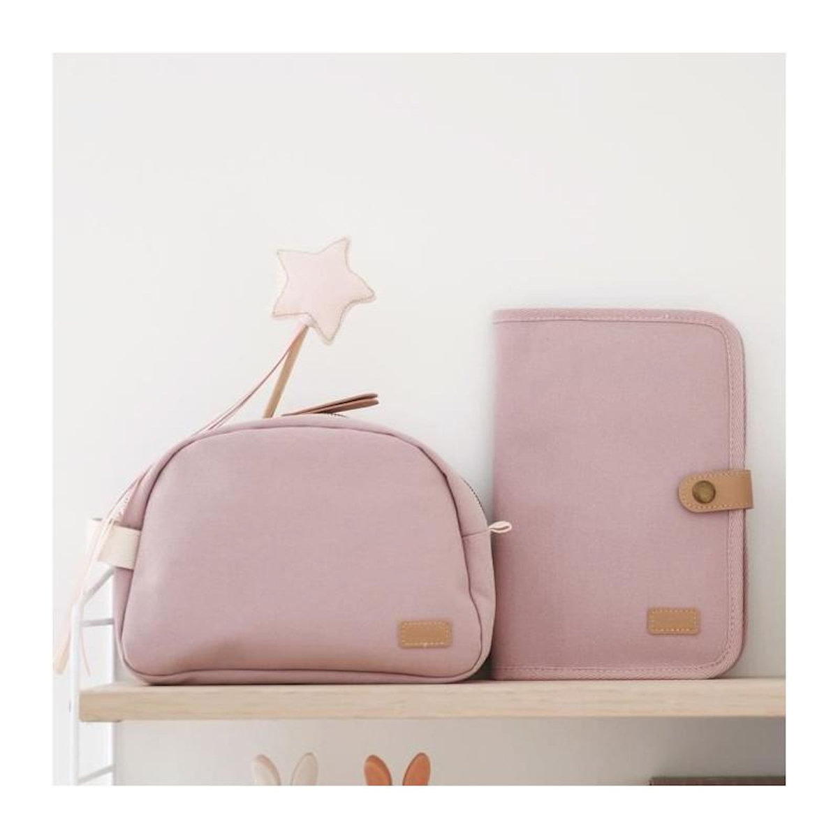 BEABA BEABA, Protege carnet de santé canvas rose poudré