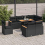 Voir la diapositive 1 : VIDAXL Salon de jardin avec coussins 9 pcs noir resine tressee acacia
