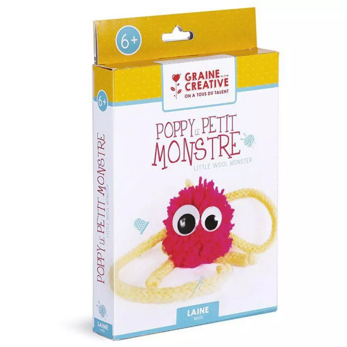Graine créative Coffret pour enfants Laine et Tricotin - Poppy le petit monstre