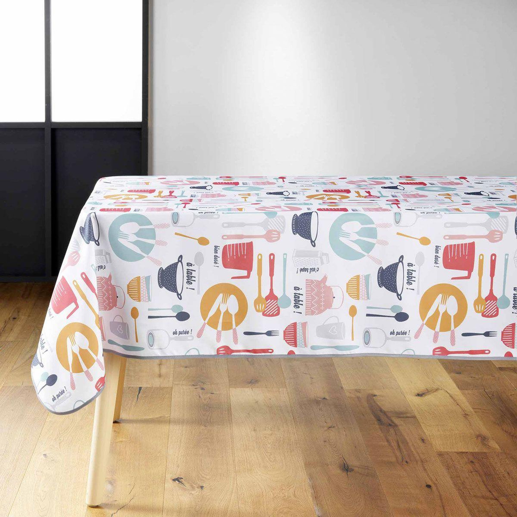 Douceur d'Intérieur Nappe toile cirée  kitchen  140x240cm multicolore