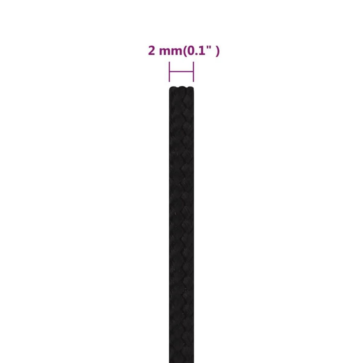 VIDAXL Corde de travail Noir 2 mm 25 m Polyester