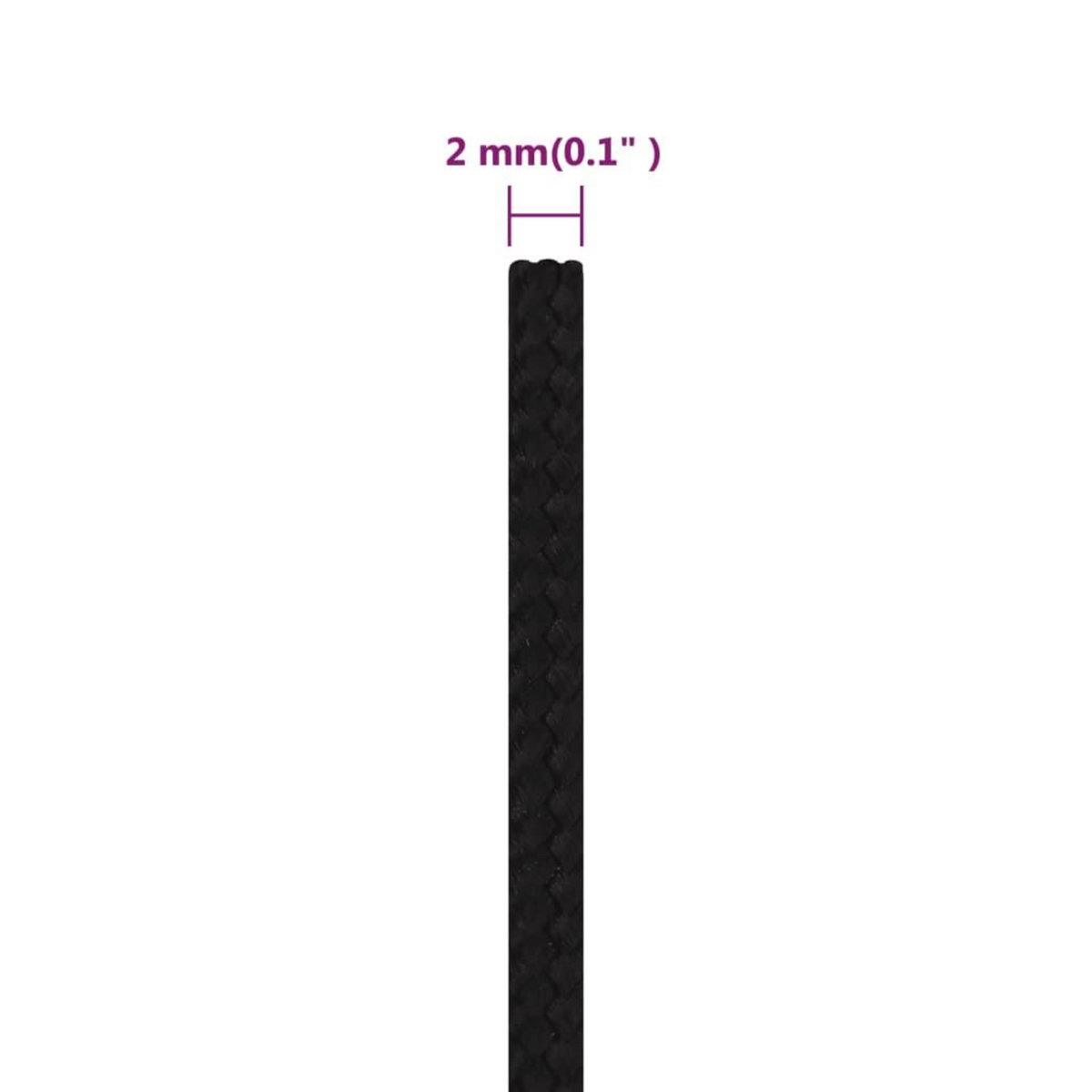 VIDAXL Corde de travail Noir 2 mm 25 m Polyester