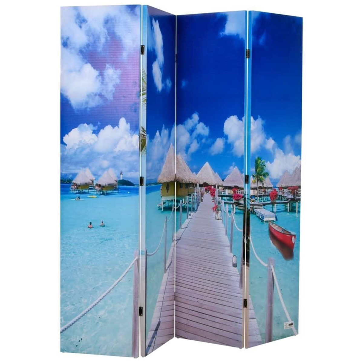 VIDAXL Cloison de separation pliable 160 x 170 cm Plage