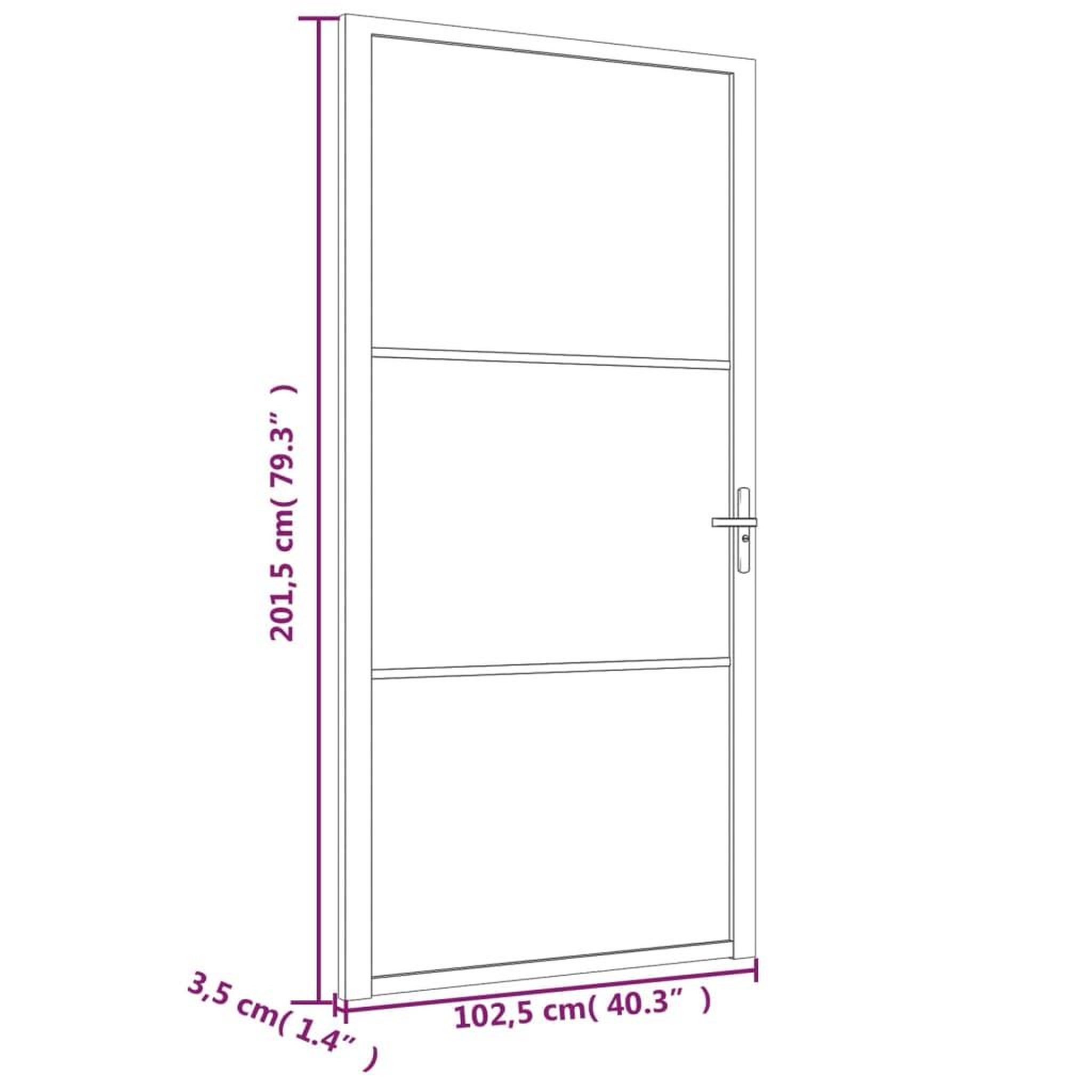 Voir la diapositive 6 : VIDAXL Porte interieure 102,5x201,5 cm Blanc Verre ESG et aluminium