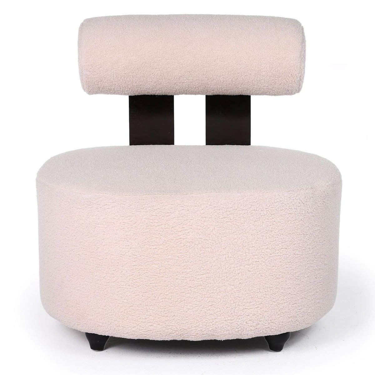 Paris Prix Fauteuil Design en Tissu Bouclette  Jasper  73cm Beige