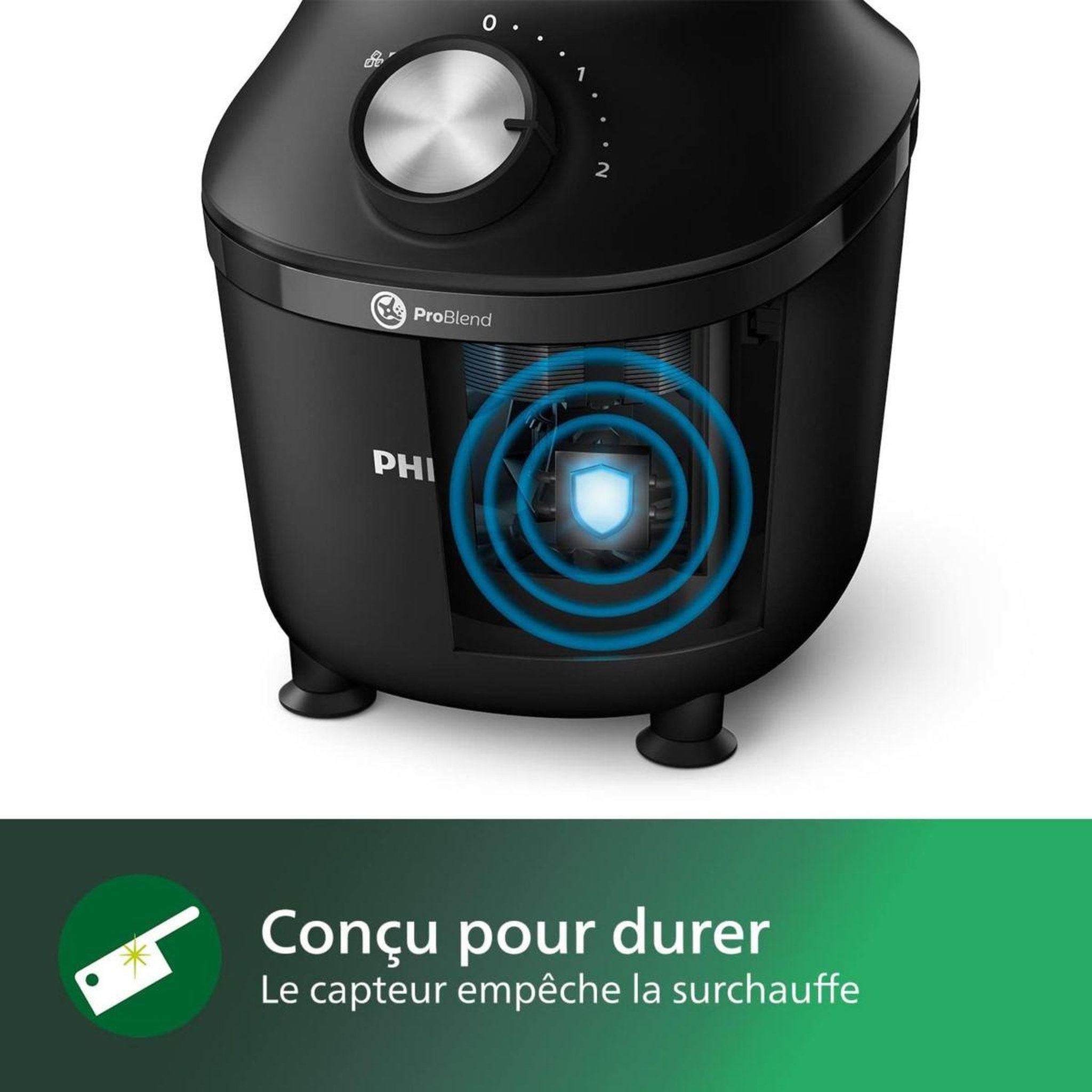Voir la diapositive 5 : Philips Blender hr2291/01 blender mixeur noir série 3000 2l, 600w