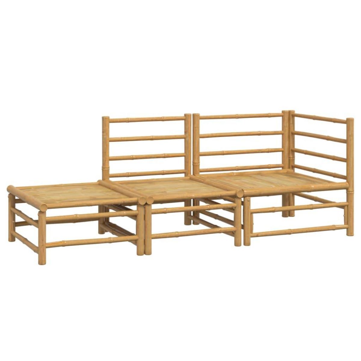 VIDAXL Salon de jardin 3 pcs avec coussins gris clair bambou