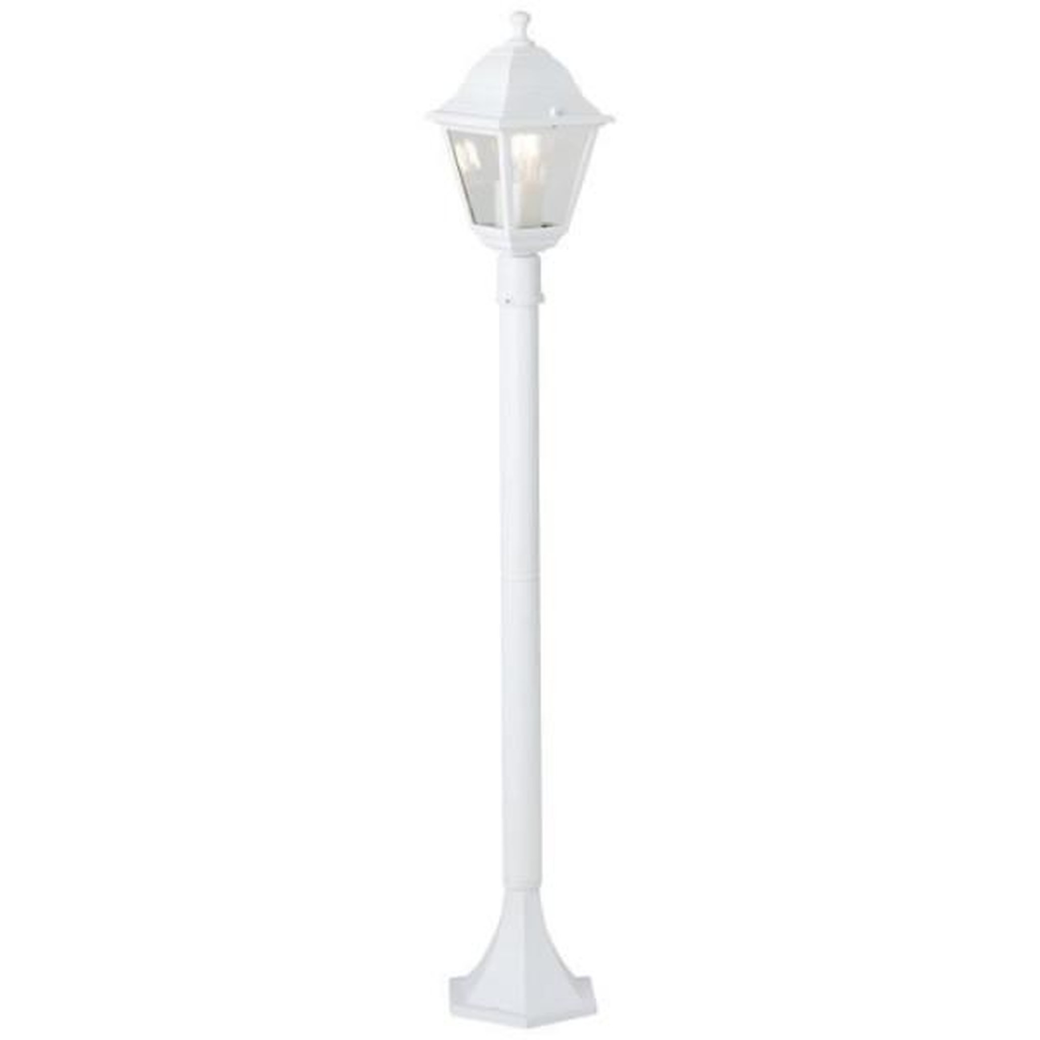 Voir la diapositive 3 : BRILLIANT Lampadaire extérieur - BRILLIANT - NISSIE - Blanc - Métal/Verre - 1xE27 60W - IP44