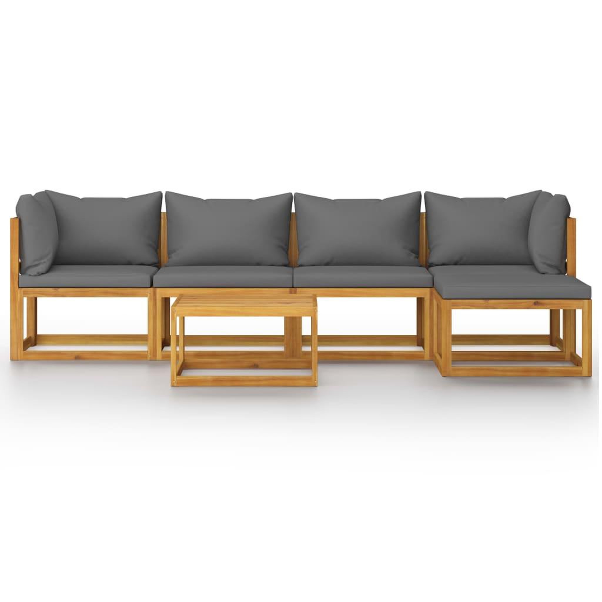 Voir la diapositive 3 : VIDAXL Salon de jardin 6 pcs avec coussin Bois d'acacia solide