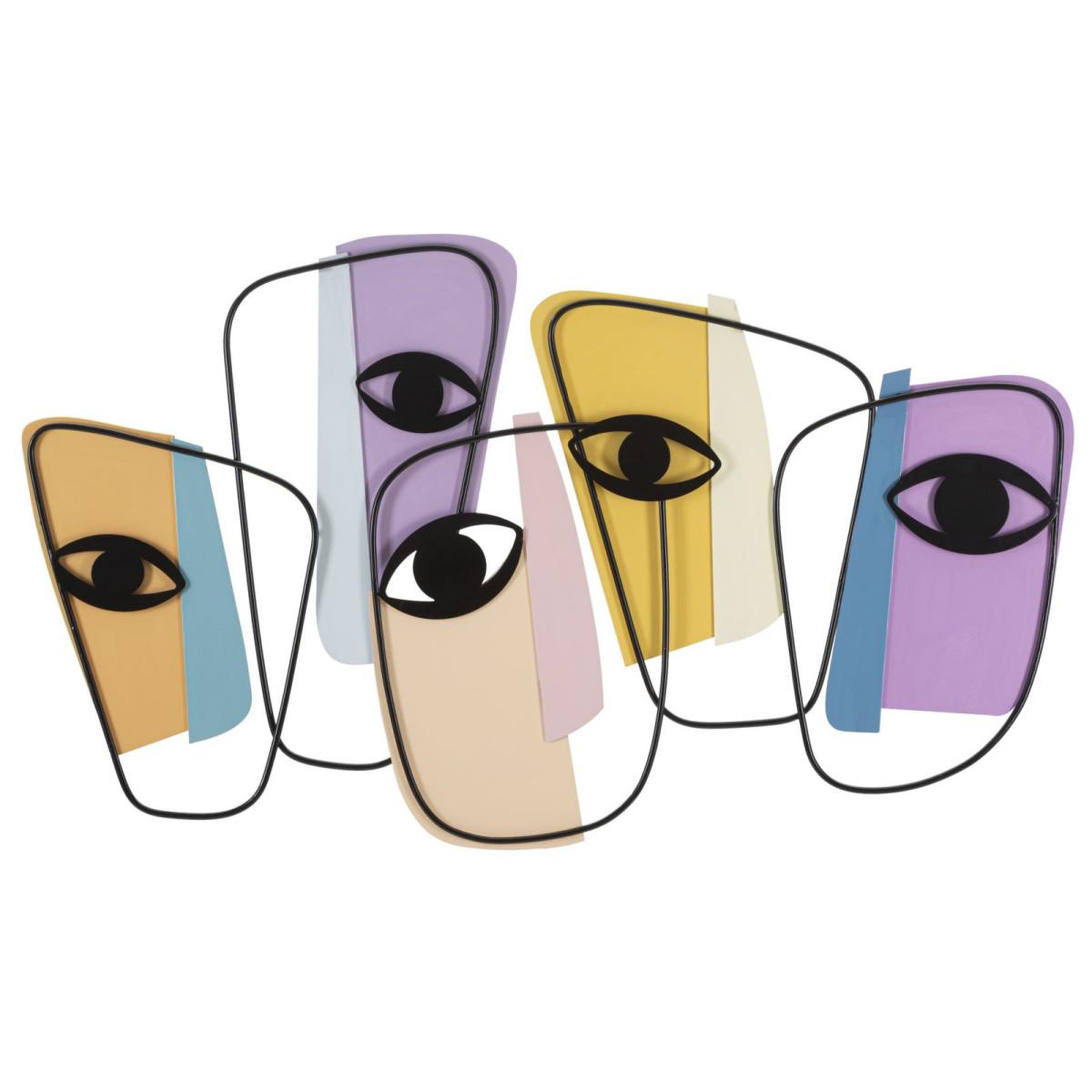 Paris Prix Décoration murale en métal  eyes  120cm multicolore