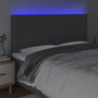 Voir la diapositive 3 : VIDAXL Tete de lit a LED Gris fonce 160x5x118/128 cm Tissu
