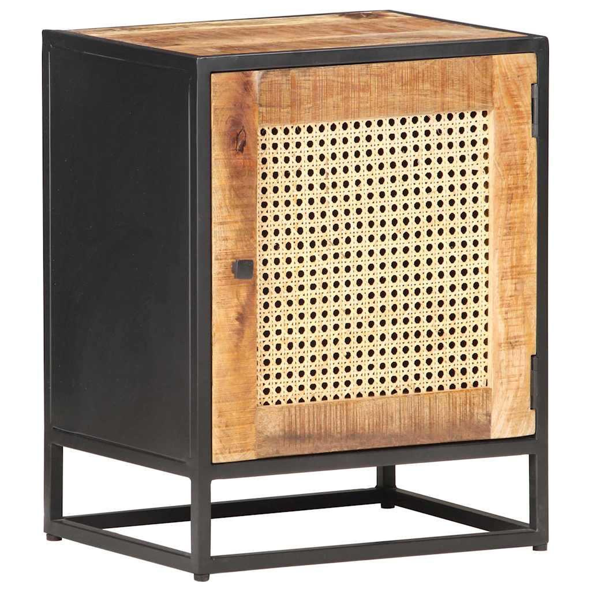 Voir la diapositive 6 : VIDAXL Table de chevet 40x30x50 cm Bois de manguier et canne naturelle