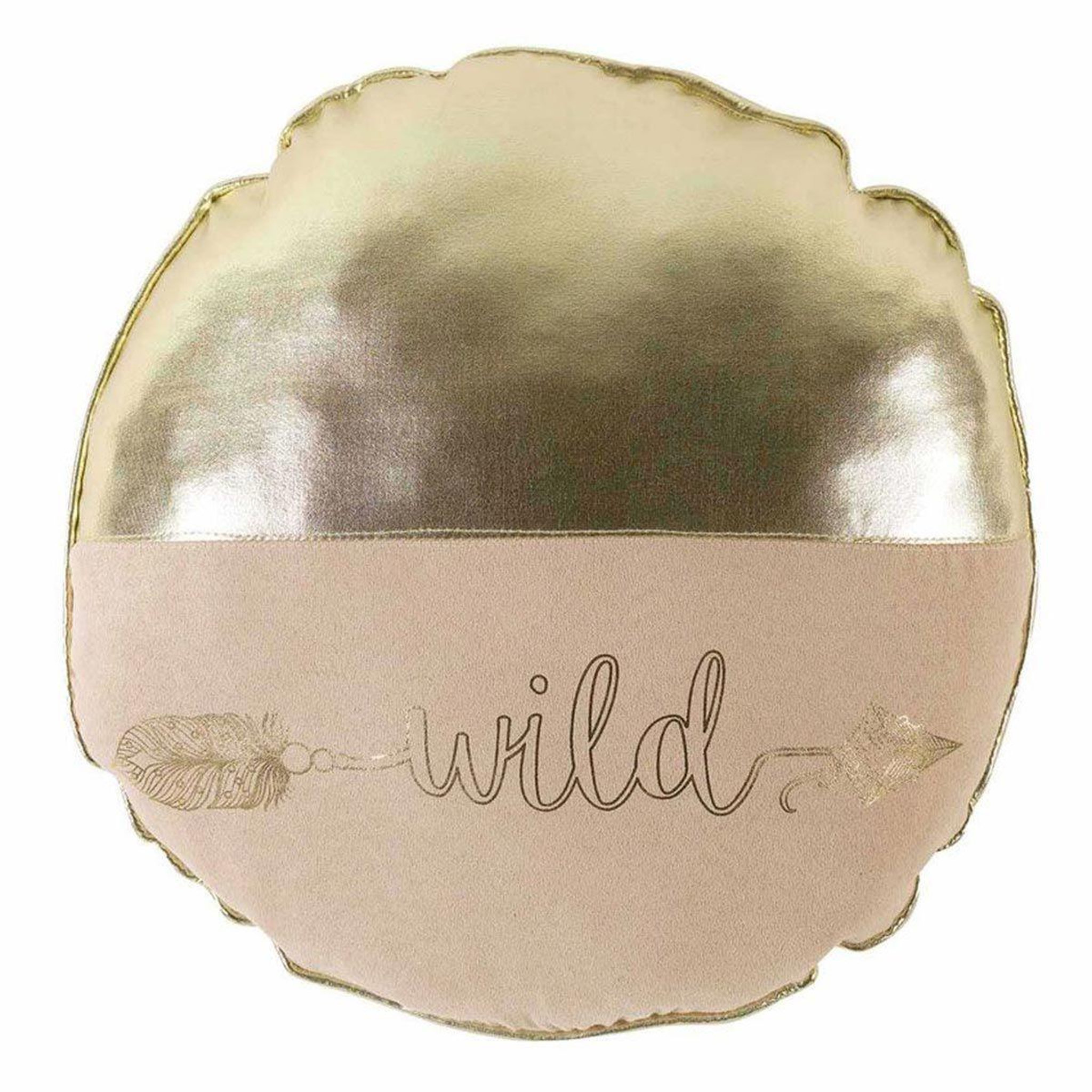 Douceur d'Intérieur Coussin déco rond  wild  40cm beige