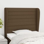 VIDAXL Tete de lit avec oreilles Marron fonce 103x23x118/128 cm Tissu