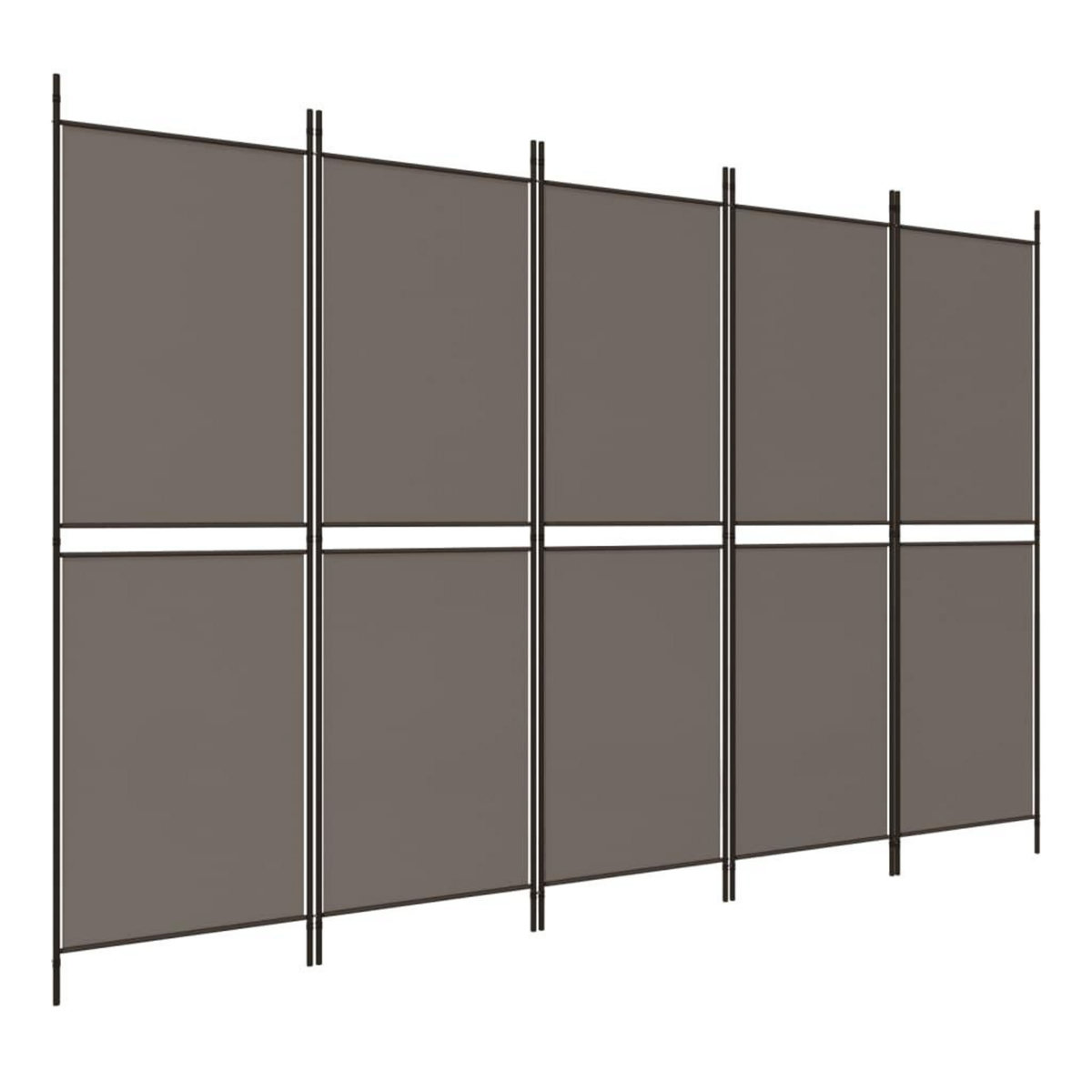 VIDAXL Cloison de separation 5 panneaux Anthracite 250x200 cm Tissu