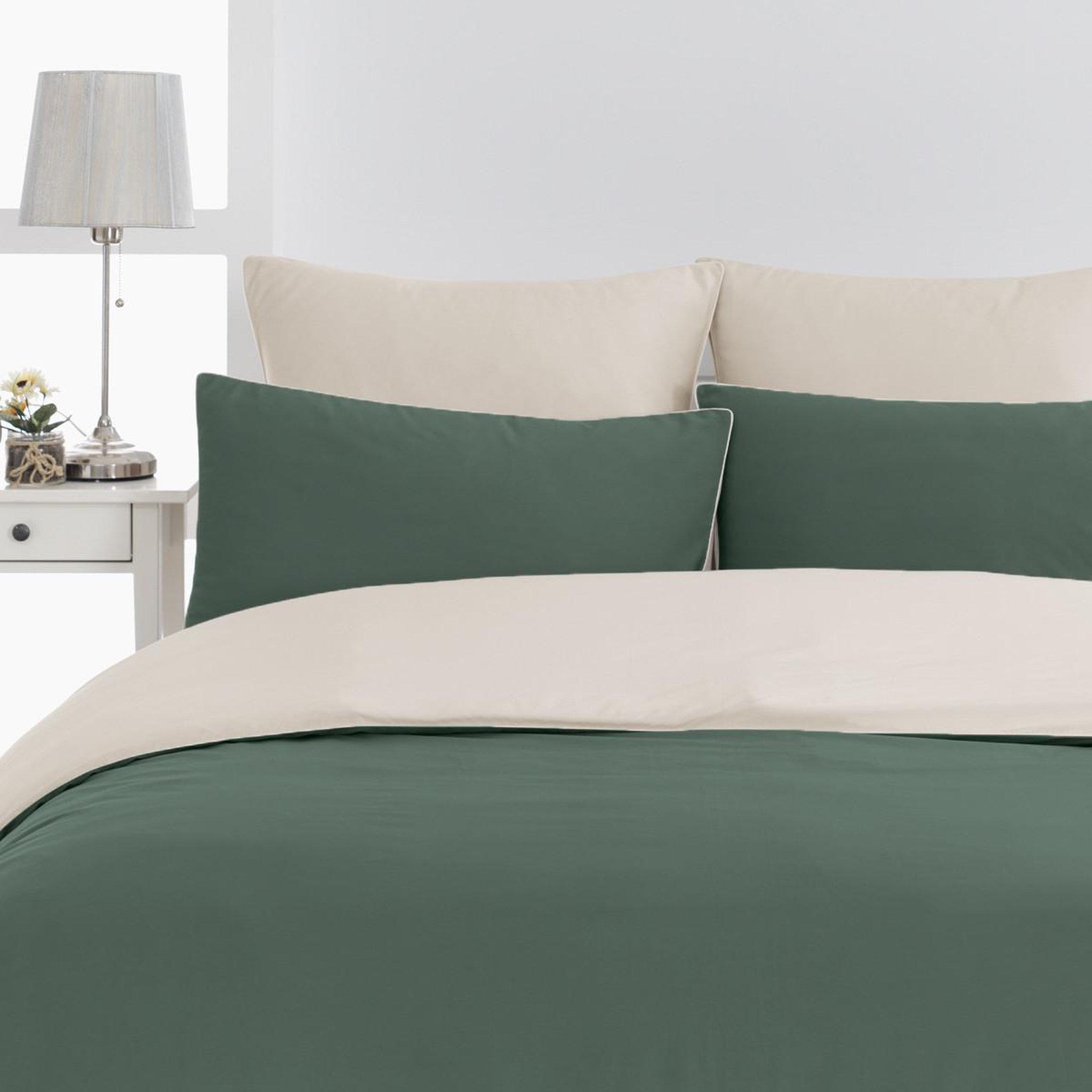Voir la diapositive 1 : Sensei Maison Housse de couette bicolore en percale coton DOZMARY