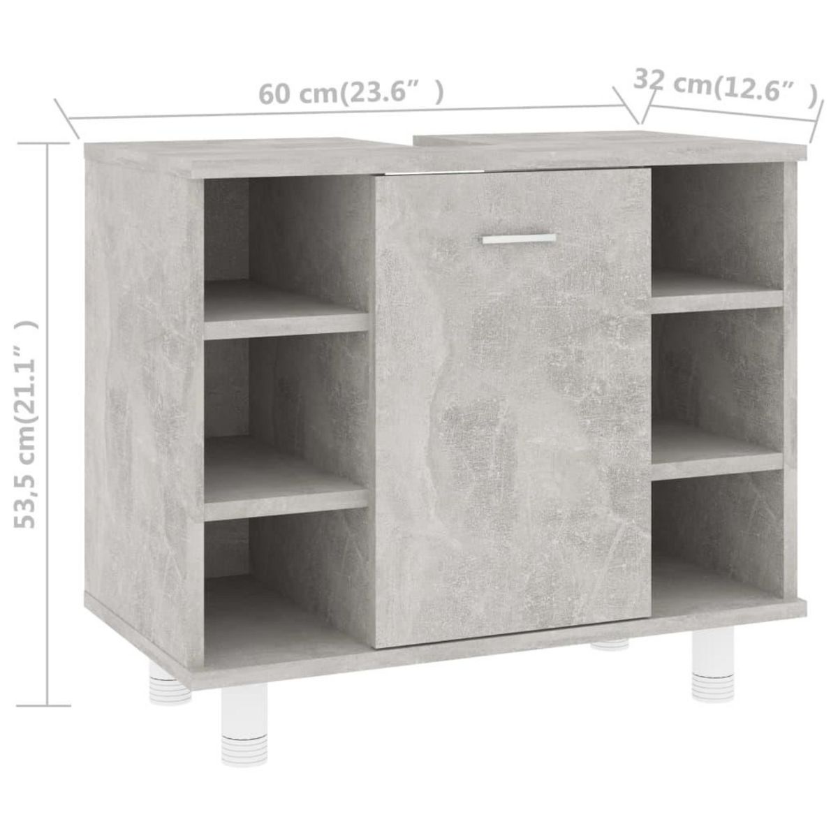 VIDAXL Armoire de salle de bain Gris beton Bois d'ingenierie