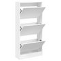Voir la diapositive 2 : VIDAXL Armoire a chaussures blanc 60x21x125,5 cm bois d'ingenierie