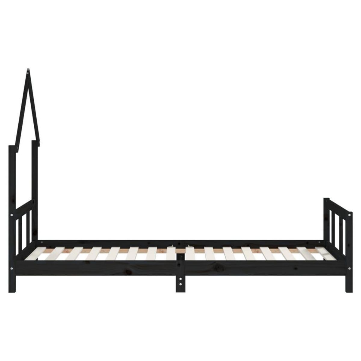 VIDAXL Cadre de lit pour enfants noir 90x200 cm bois de pin massif