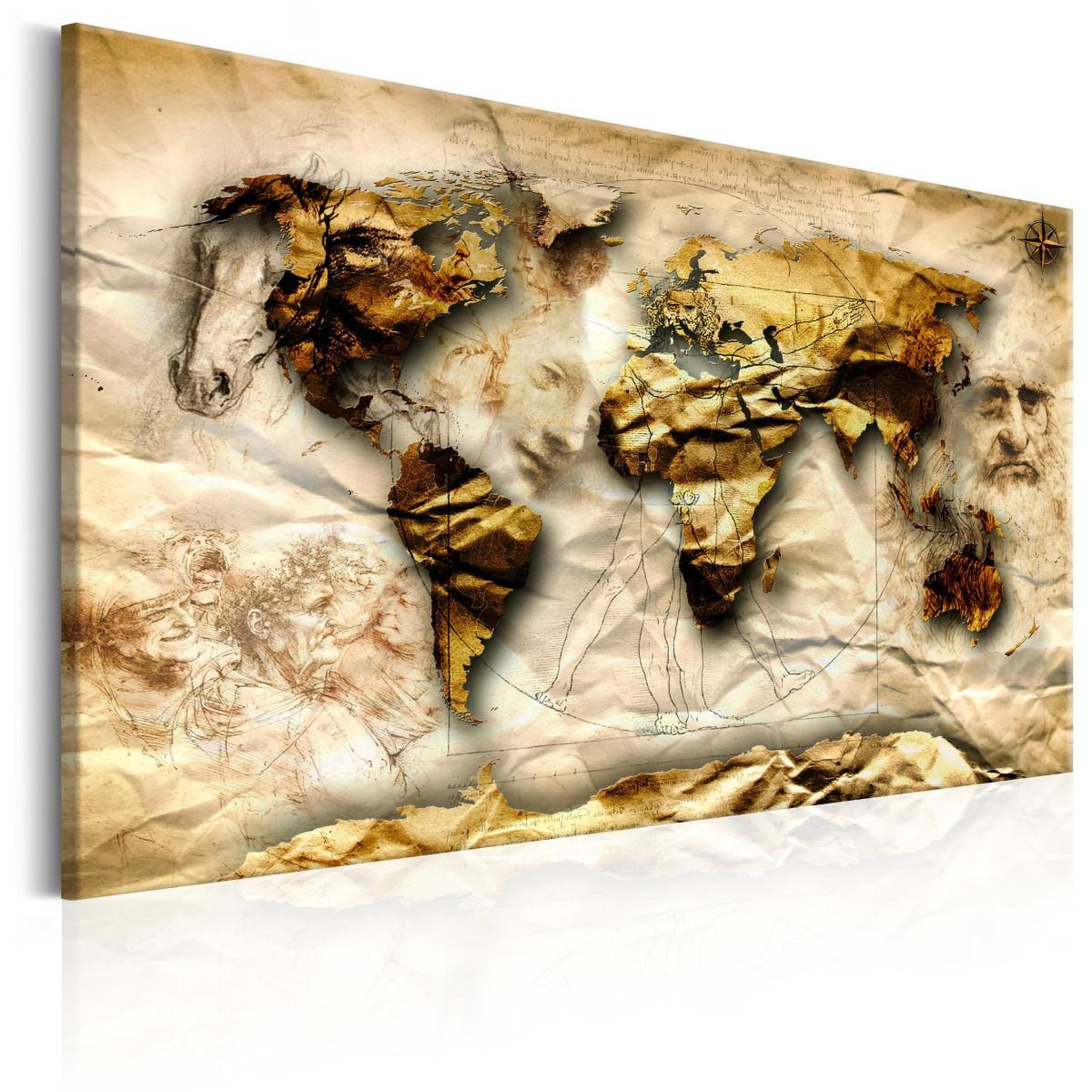 Paris Prix Tableau imprimé  map : leonardo da vinci inspiration. Coloris disponibles : Multicolore