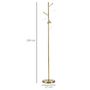 Voir la diapositive 3 : HOMCOM Lampadaire globe design néo-rétro 3 ampoules max. 40 W 169H cm métal doré