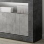 KASALINEA Buffet 140 cm moderne couleur gris béton MABEL 8-L 138 x P 42 x H 86 cm- Gris