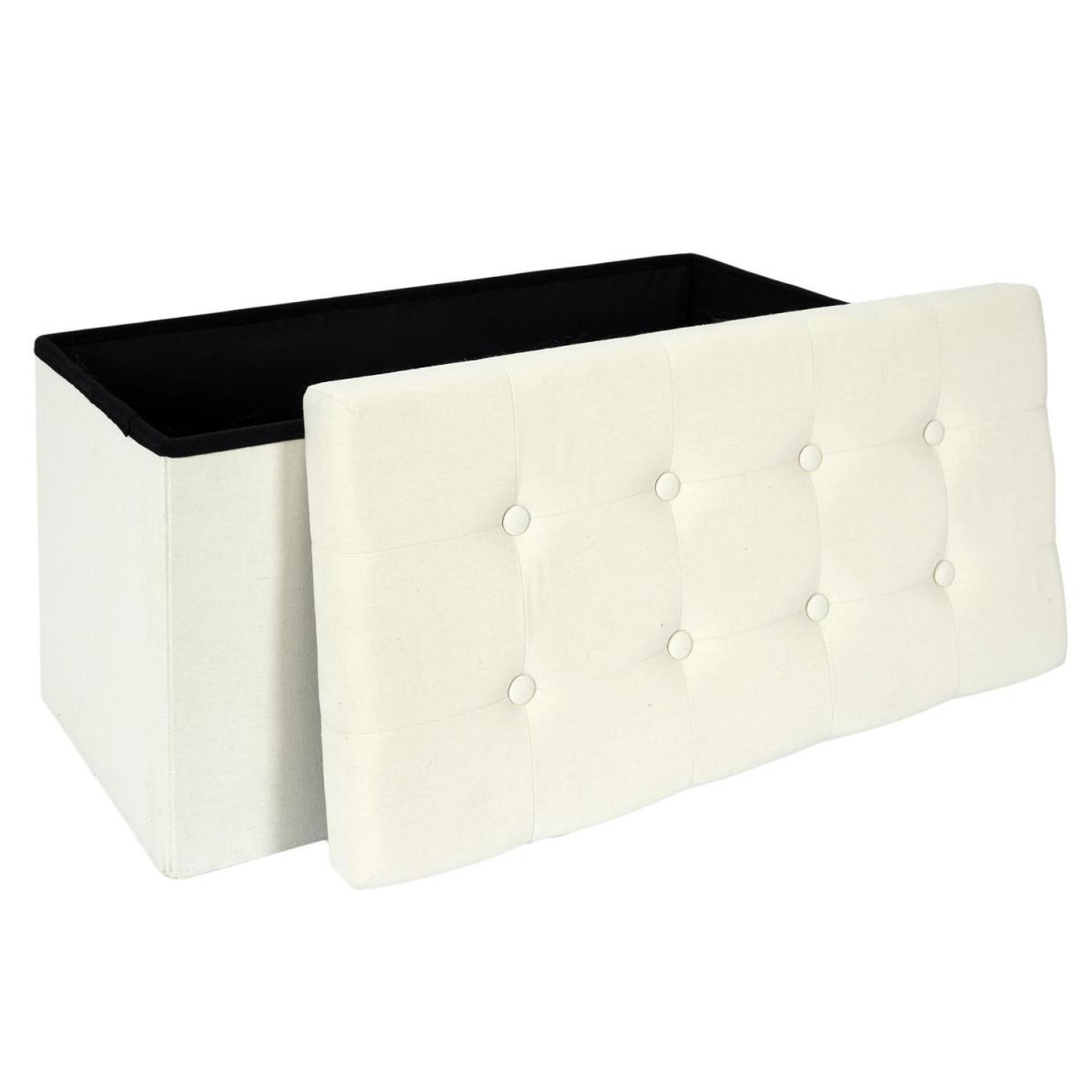 Voir la diapositive 3 : The Home Deco Factory Banc pliable & coffre  eleonor  76cm beige