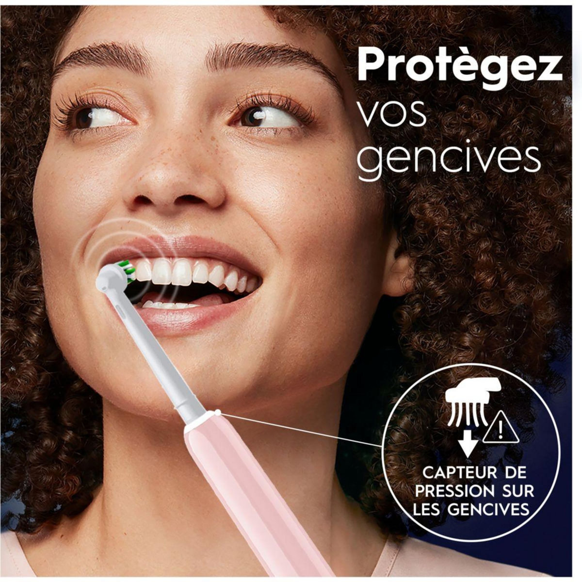 ORAL B Brosse à dents électrique Pro 1 Rose Cross Action + 1 brossette